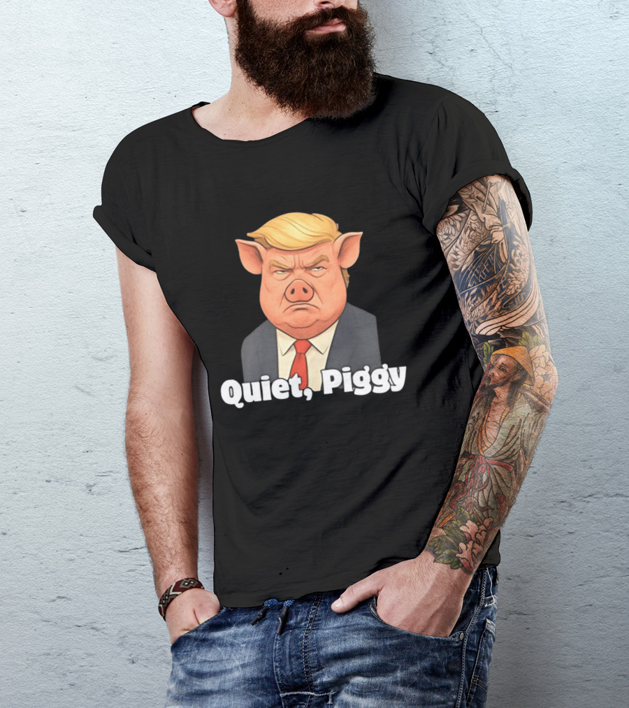 Quiet Piggy Suit Protest T-Shirt