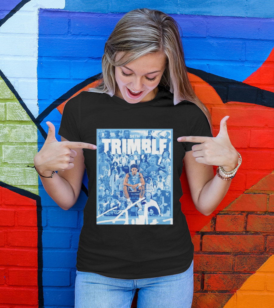 Seth Trimble North Carolina Tar Heels Basketball Collage T-Shirt