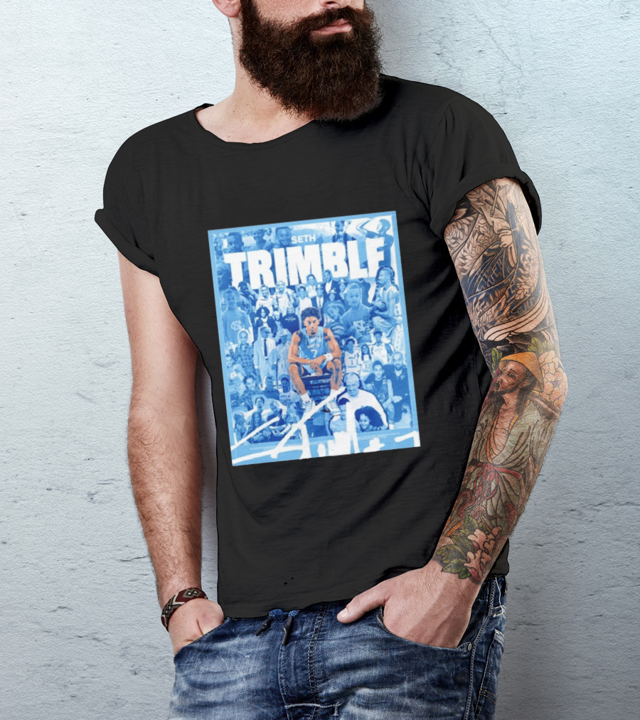 Seth Trimble North Carolina Tar Heels Basketball Collage T-Shirt