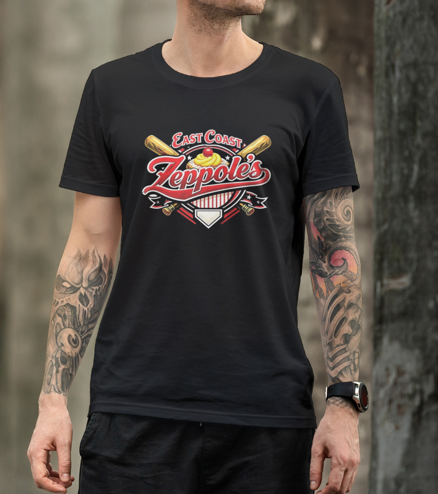 East Coast Zeppole's Baseball Inspired Classic Vintage Dessert T-Shirt