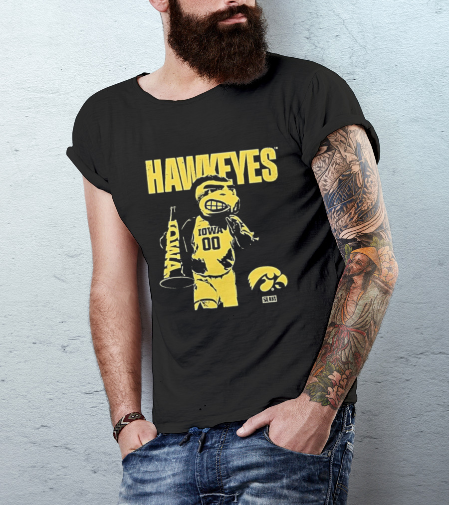 Iowa Hawkeyes Herky The Hawk 00 Slam Basketball T-Shirt