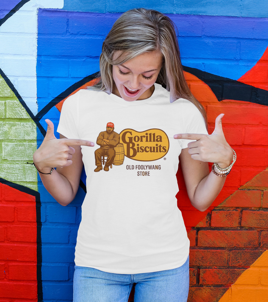 Cracker Barrel Gorilla Biscuits Old Foolywang Store Rustic Man And Barrel T-Shirt