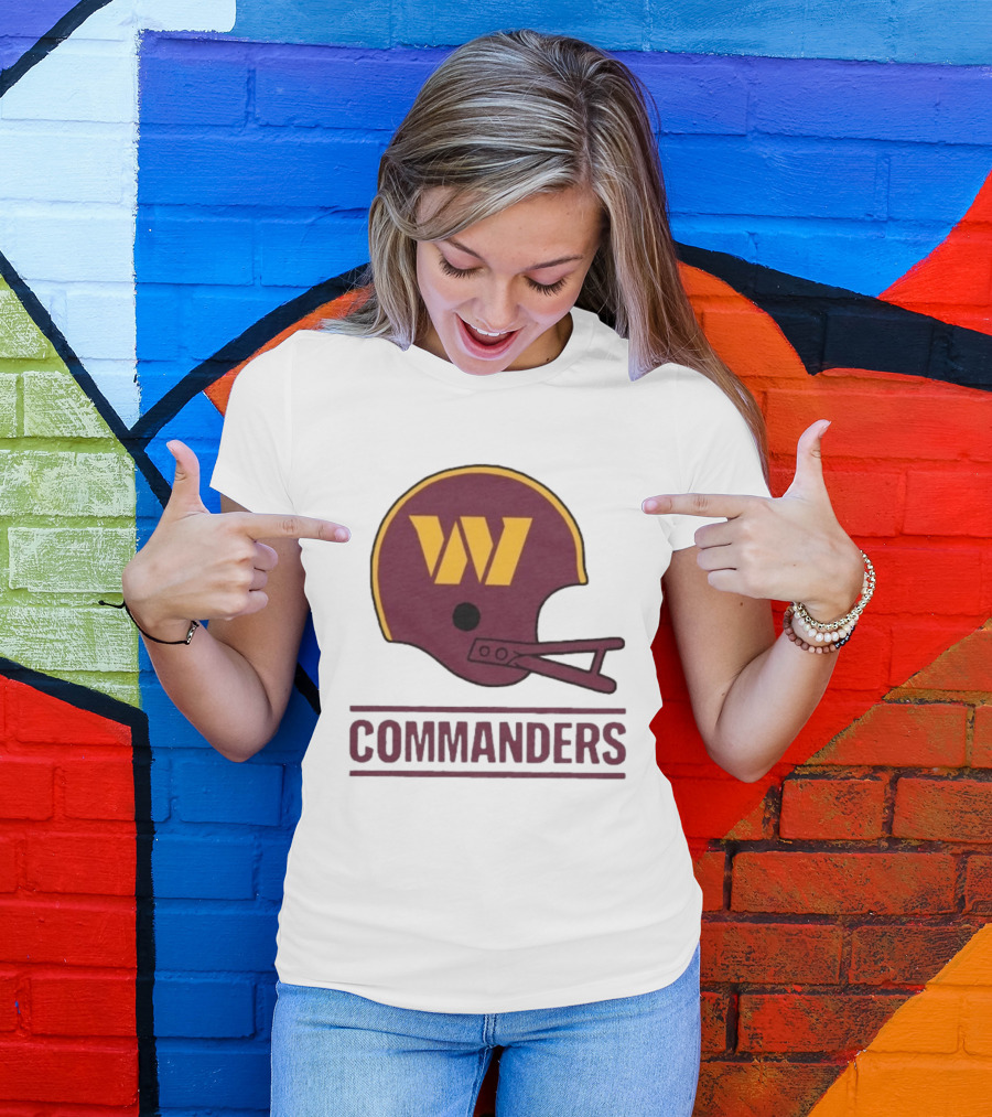 Washington Commanders Big W Helmet Football Team Fan Gear T-Shirt