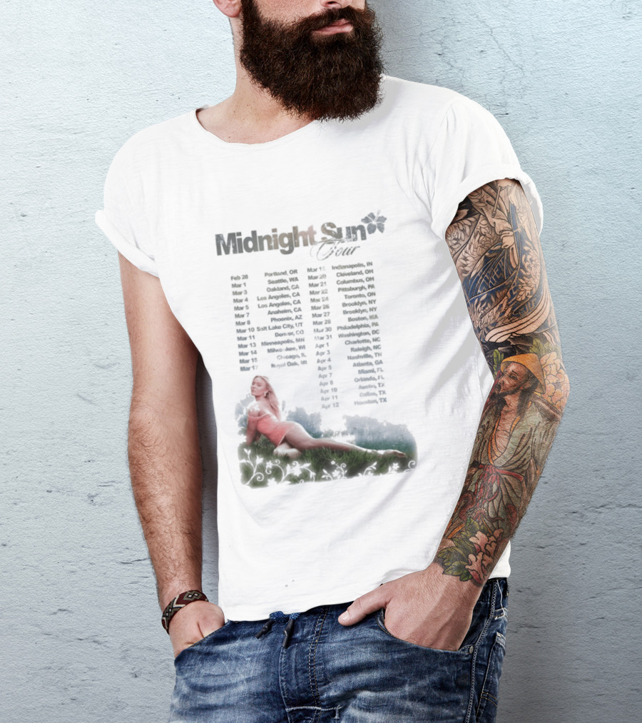 Midnight Sun Tour 2026 Zara Larsson Concert Locations T-Shirt