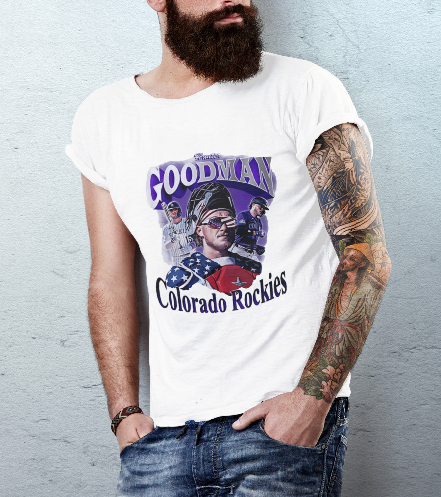 Hunter Goodman Colorado Rockies Catcher And Player Patriots 2026 T-Shirt
