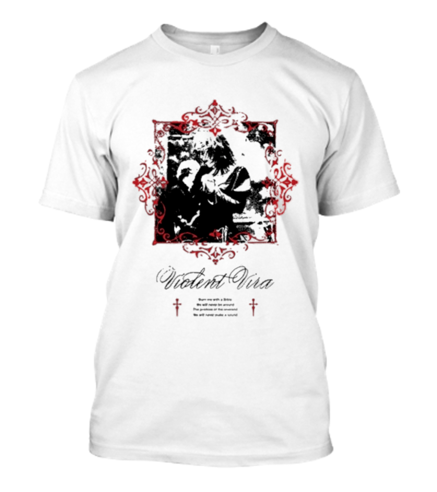 Violent Vira Ghostly Embrace In Ornate Frame T-Shirt