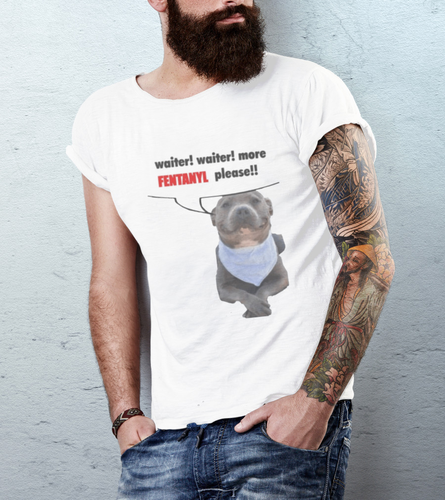 Waiter Waiter More Fentanyl Meme Dog Funny Please T-Shirt