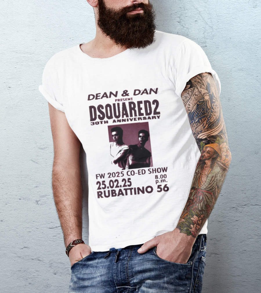 Dean & Dan Present Dsquared2 30th Anniversary FW 2025 Co Ed Show Rubattino 56 25.02.25 8 P.m. T-Shirt