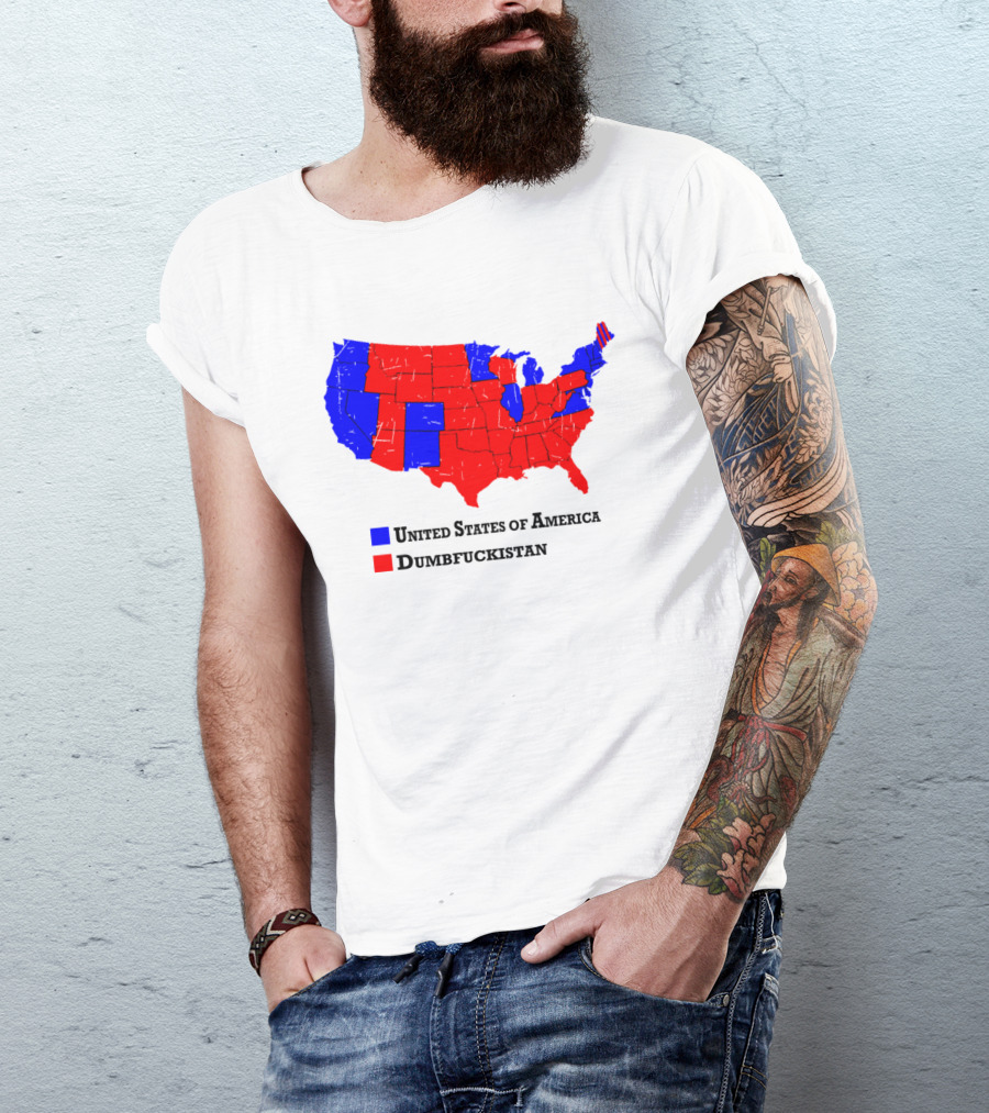 United States Of America Dumbfuckistan Map Red Blue States T-Shirt