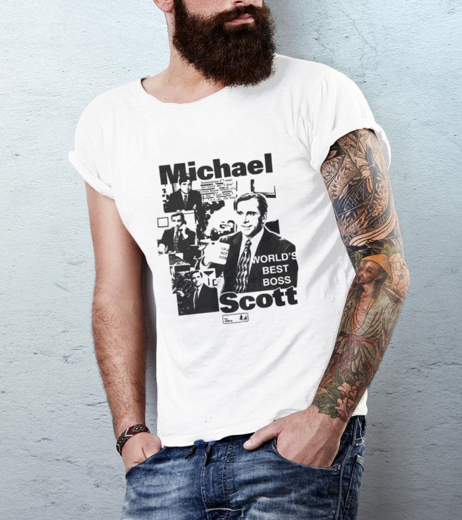 Michael Scott World's Best Boss The Office Iconic TV Comedy T-Shirt