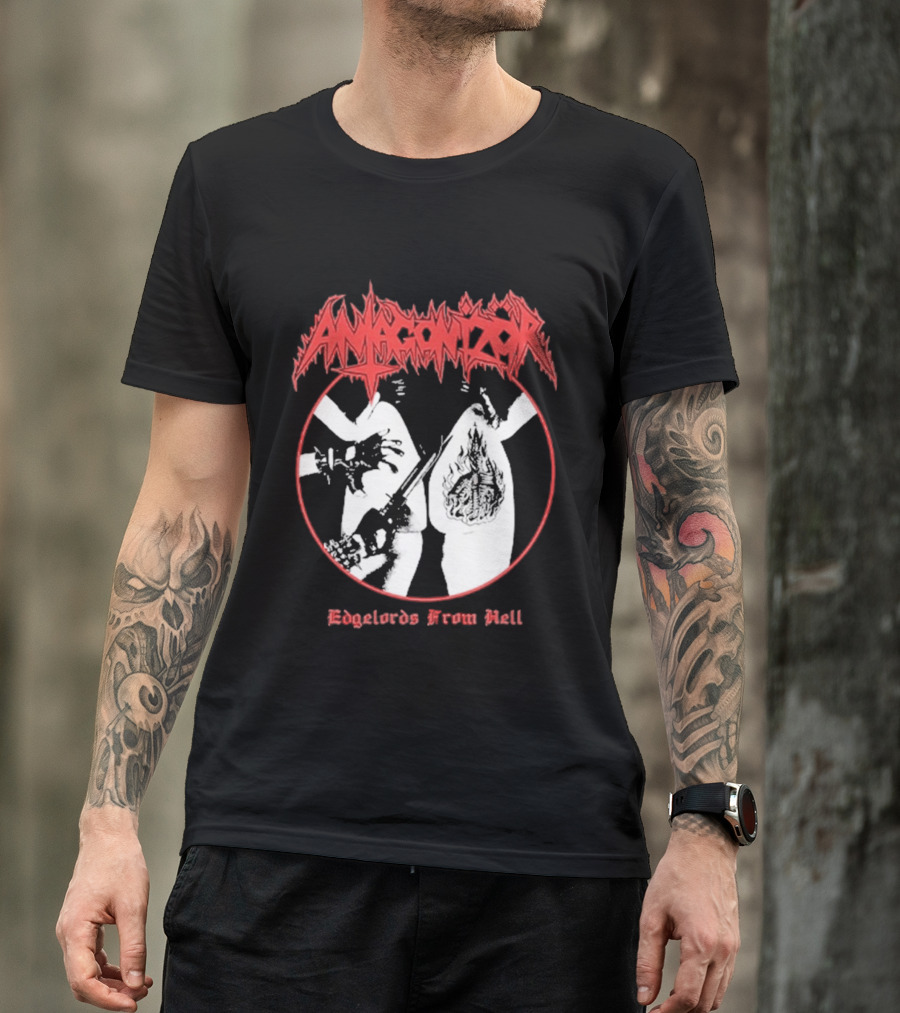 Antagonizör Edgelords From Hell Metal Band Aesthetic T-Shirt