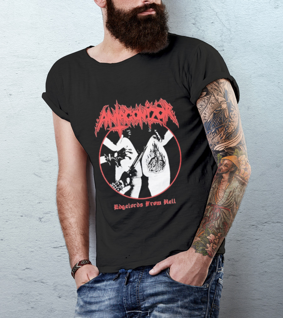 Antagonizör Edgelords From Hell Metal Band Aesthetic T-Shirt