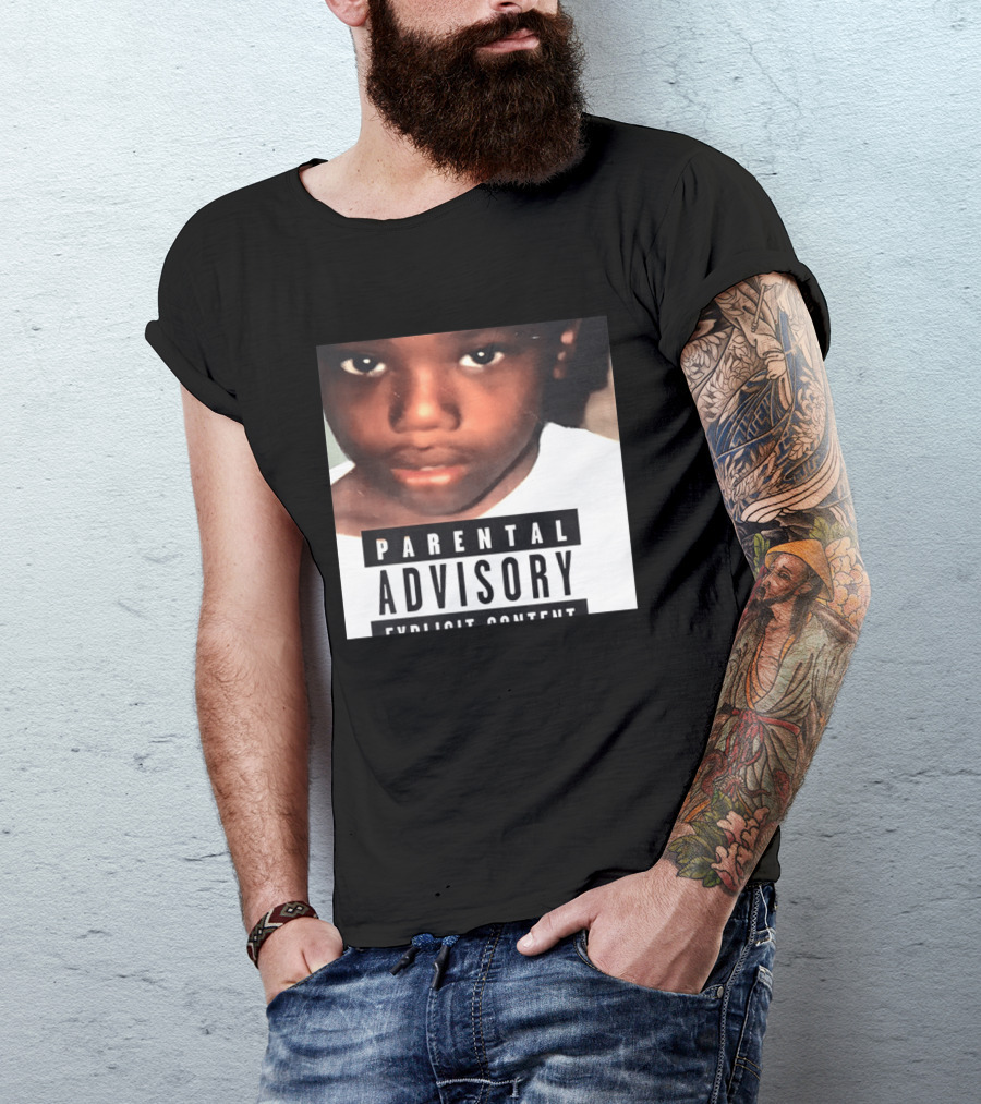 Parental Advisory Explicit Content Young Boy Image T-Shirt
