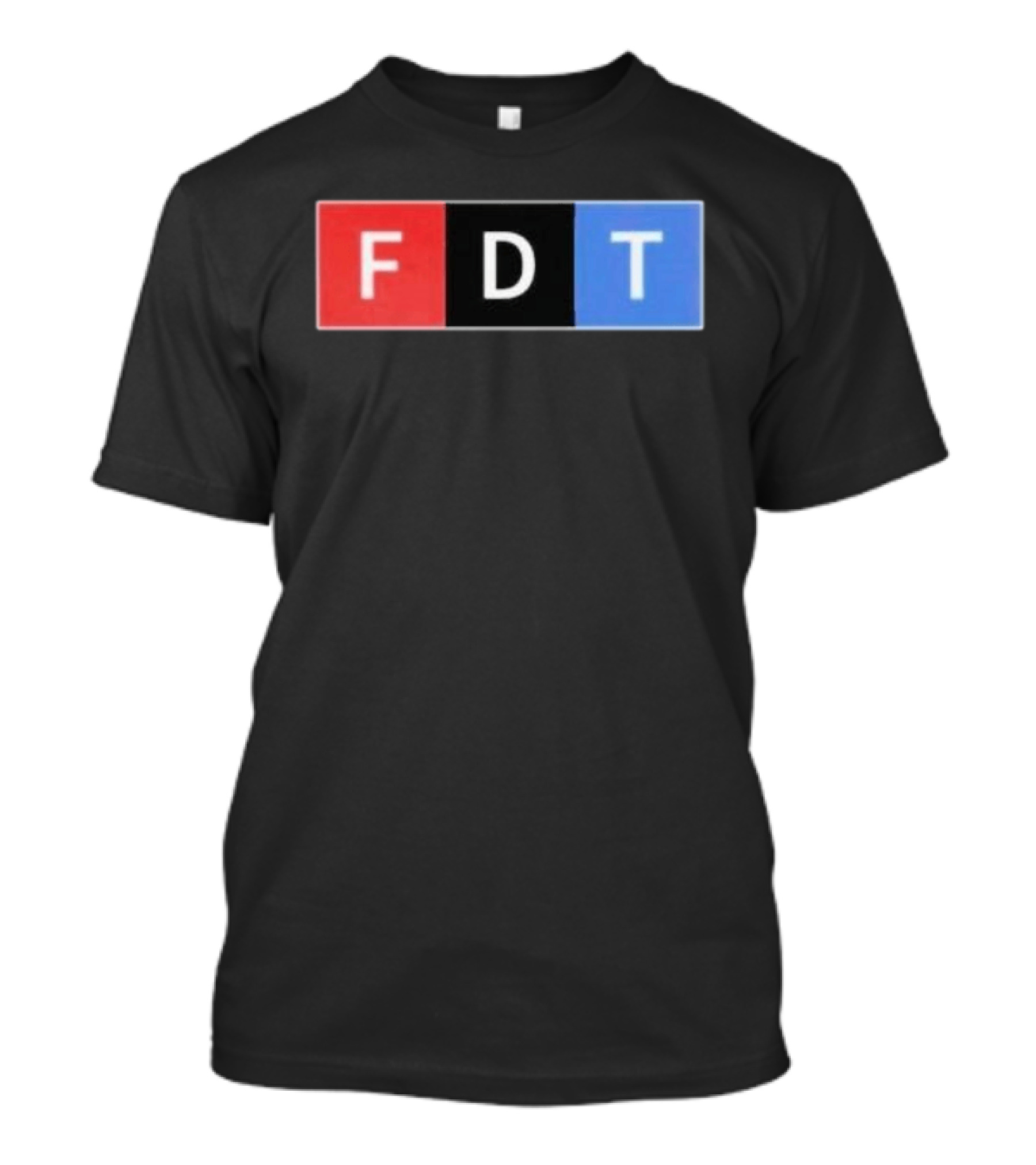 FDT Anti Trump Red Black Blue Block Letters T-Shirt