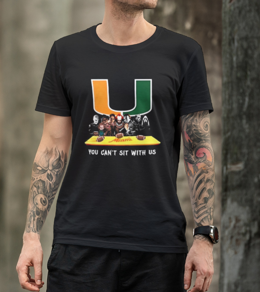 Horror Characters Miami Hurricanes You Can't Sit With Us Halloween 2025 T-Shirt