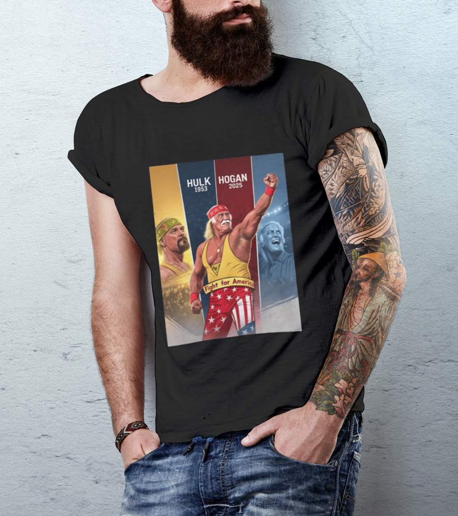 Hulk Hogan Fight For America 1953 2025 T-Shirt