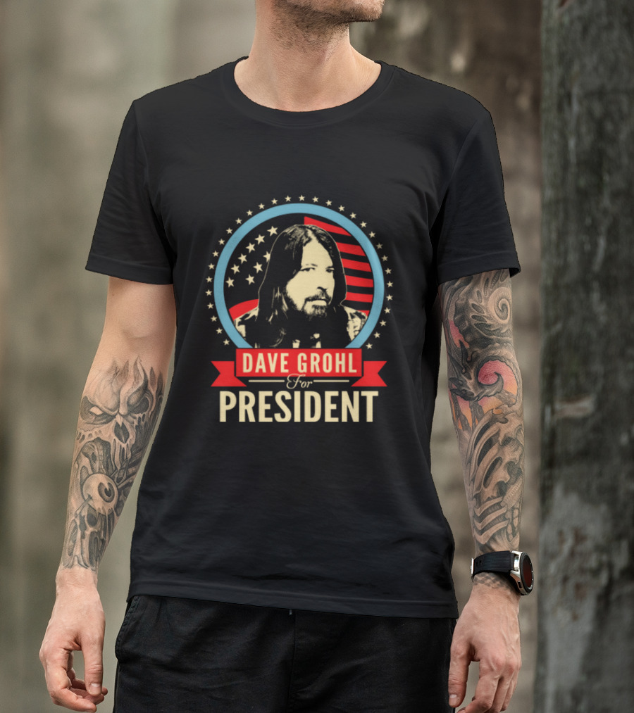 Dave Grohl For President Stars And Stripes Iconic Campaign T-Shirt