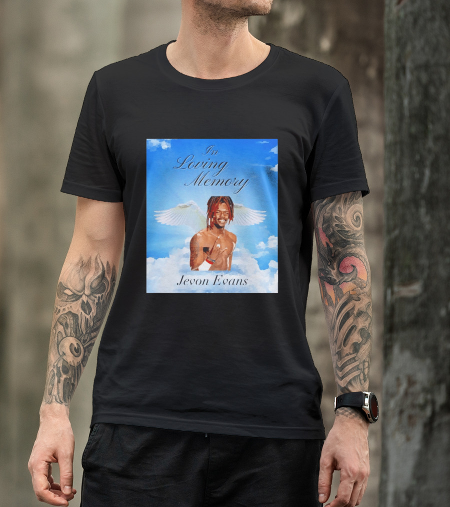 In Loving Memory Jevon Evans Angel Wings Clouds T-Shirt