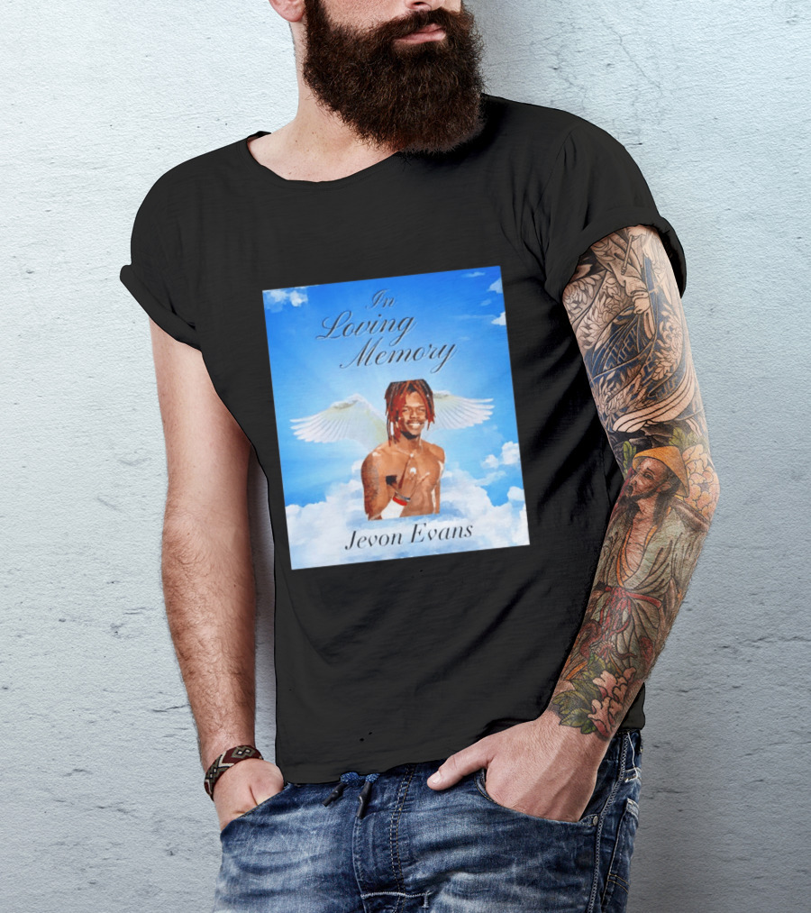 In Loving Memory Jevon Evans Angel Wings Clouds T-Shirt