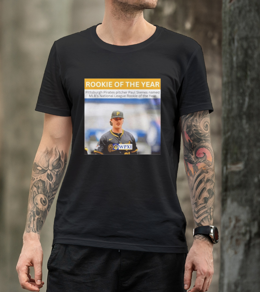 Rookie Of The Year Pittsburgh Pirates Pitcher Paul Skenes National League Award WPXI T-Shirt
