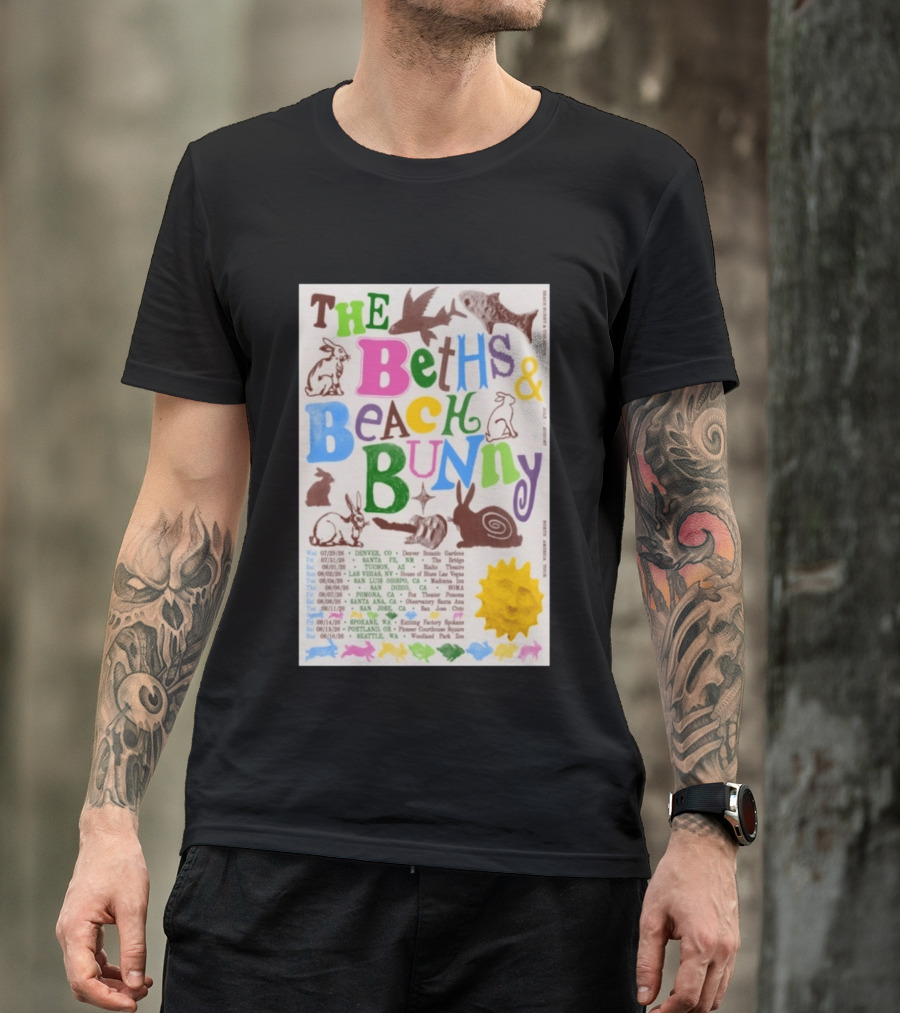 The Beths Beach Bunny North America Tour 2026 Denver Santa Fe Tucson Seattle T-Shirt