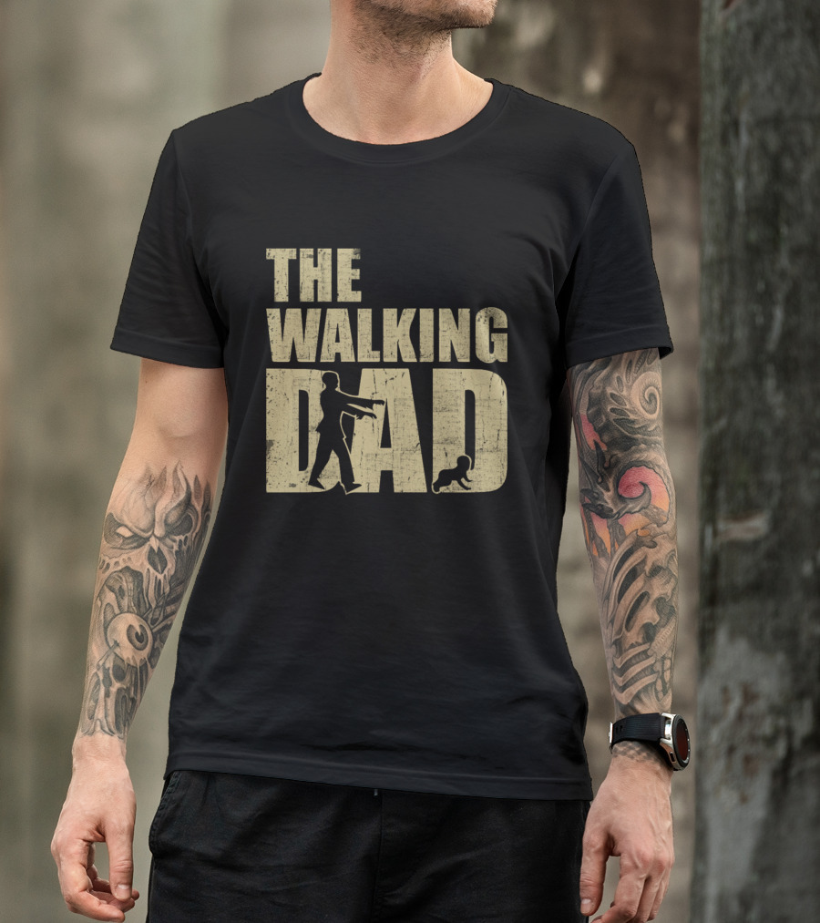The Walking Dad Zombie Parody Dad And Baby T-Shirt