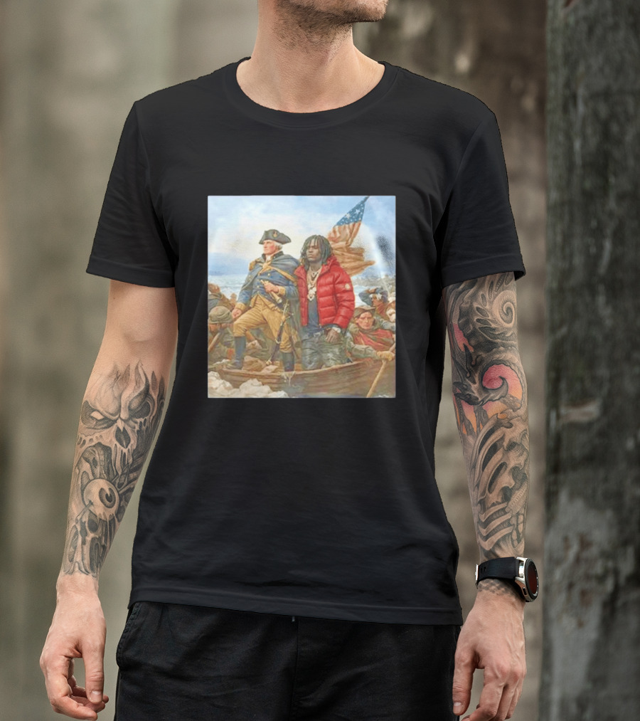 Chief Keef George Washington Parody Crossing The Delaware T-Shirt