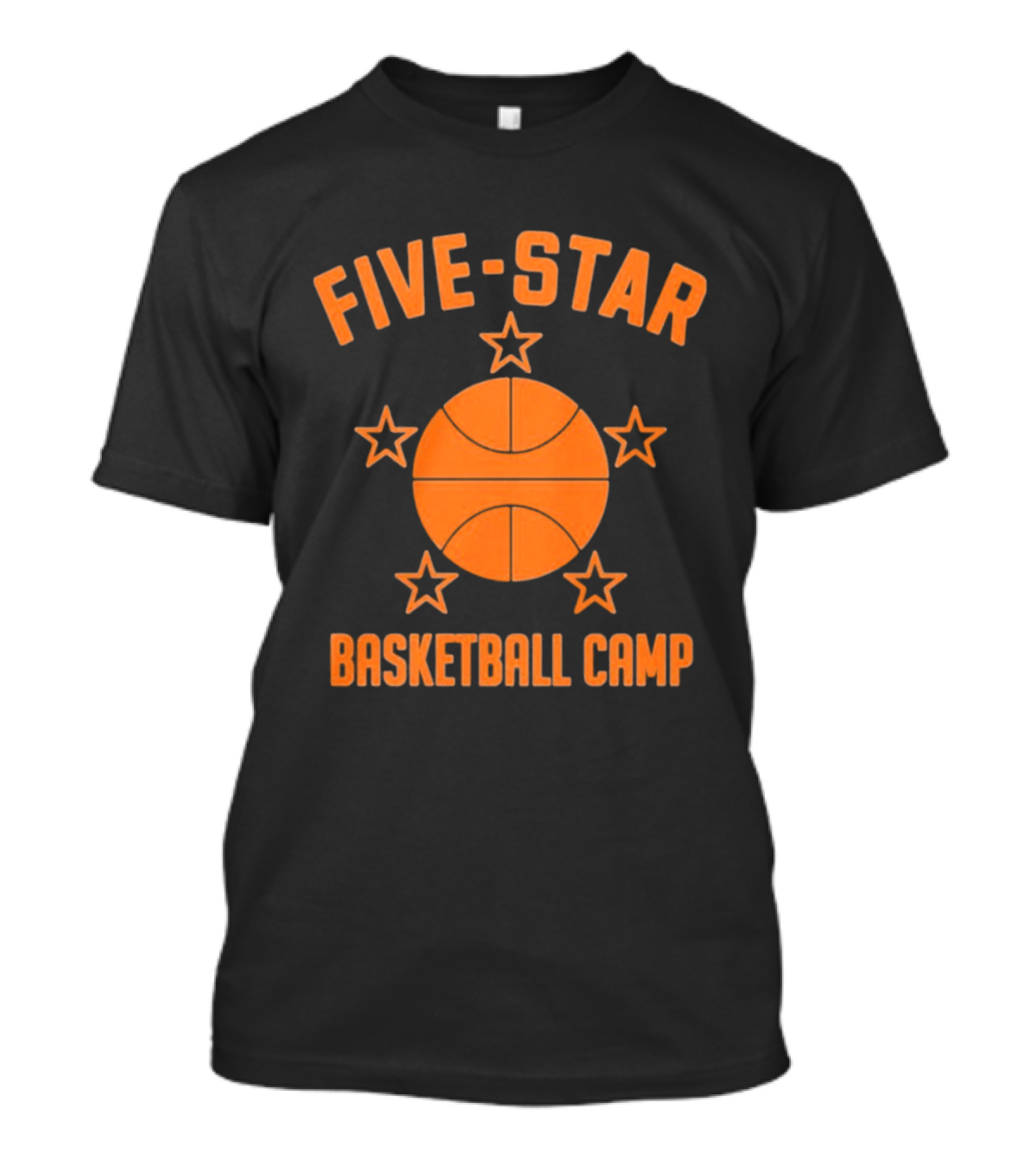 Five Star Basketball Camp Iconic Orange Basketball And Stars T-Shirt