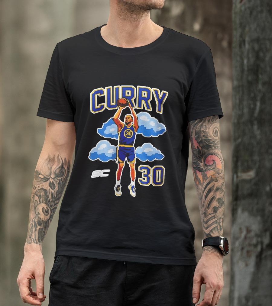 Stephen Curry Golden State Warriors 8 Bit Cloud Basketball 30 T-Shirt