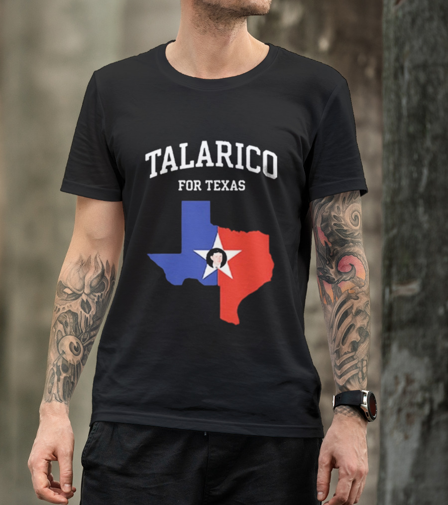 Talarico For Texas State Map Red White Blue Star T-Shirt