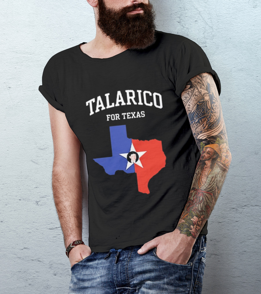 Talarico For Texas State Map Red White Blue Star T-Shirt