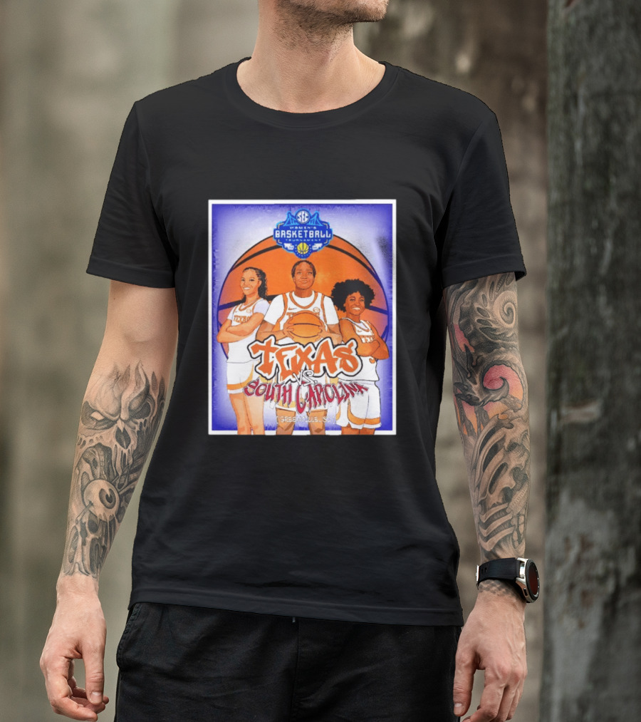 Texas Longhorns Vs South Carolina Gamecocks SEC Women's Basketball Tournament 2026 Greenville SC T-Shirt