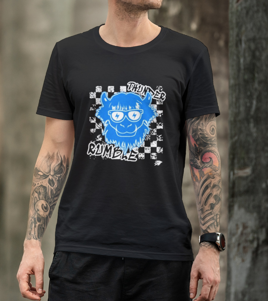 Oklahoma City Thunder Rumble Checkered Emoji Thunder Rumble T-Shirt