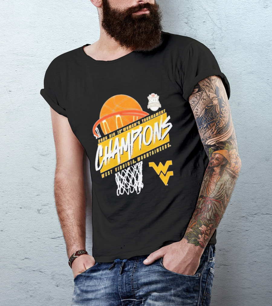 2026 Big 12 Women's Tournament Champions West Virginia Mountaineers Basketball T-Shirt