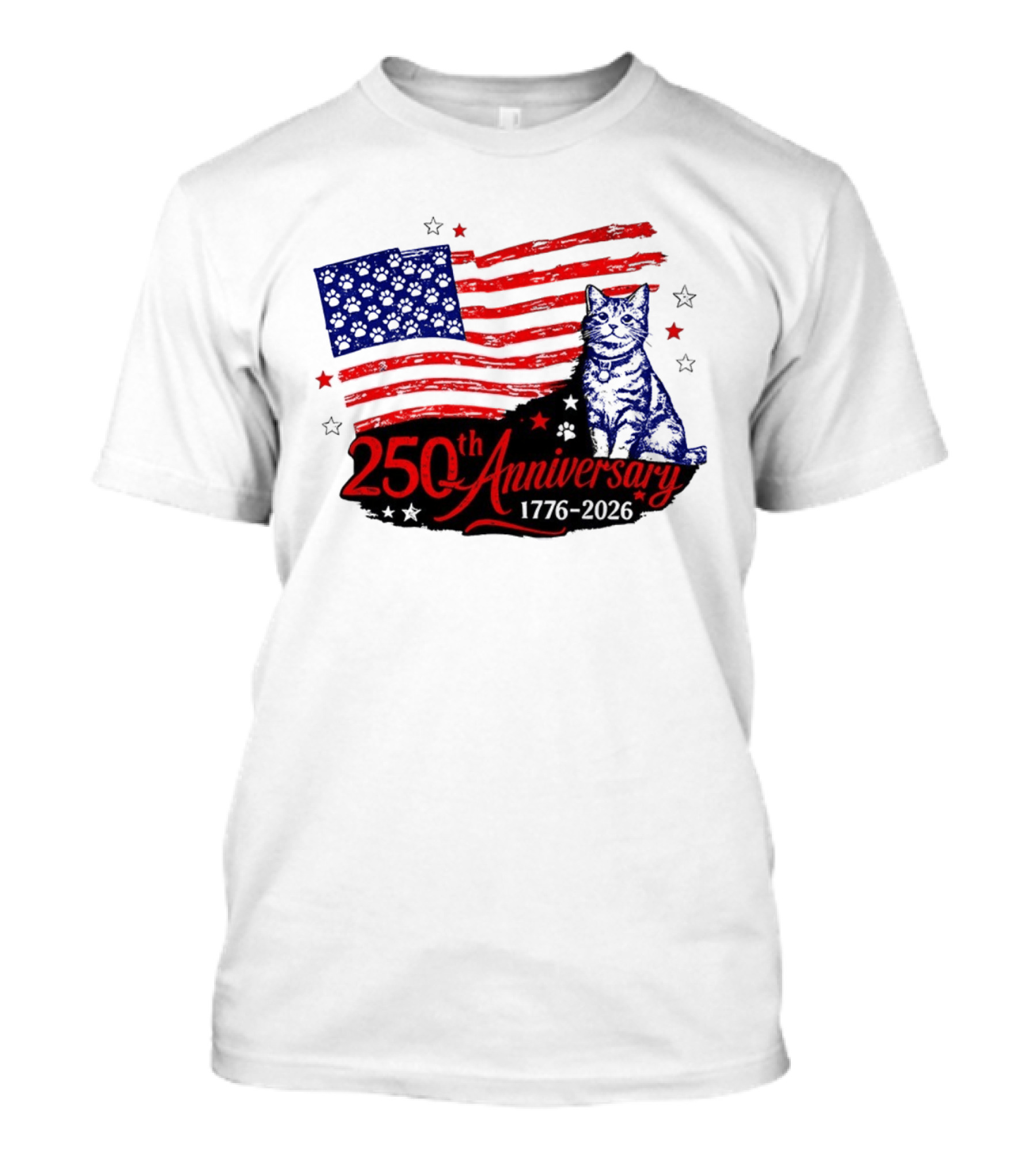 Abolish Ice Defund Resist Protest Cat With 250th Anniversary 1776 2026 USA Flag T-Shirt