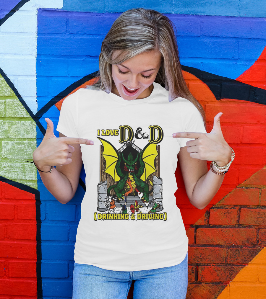 I Love D&D Drinking & Driving Dragon T-Shirt
