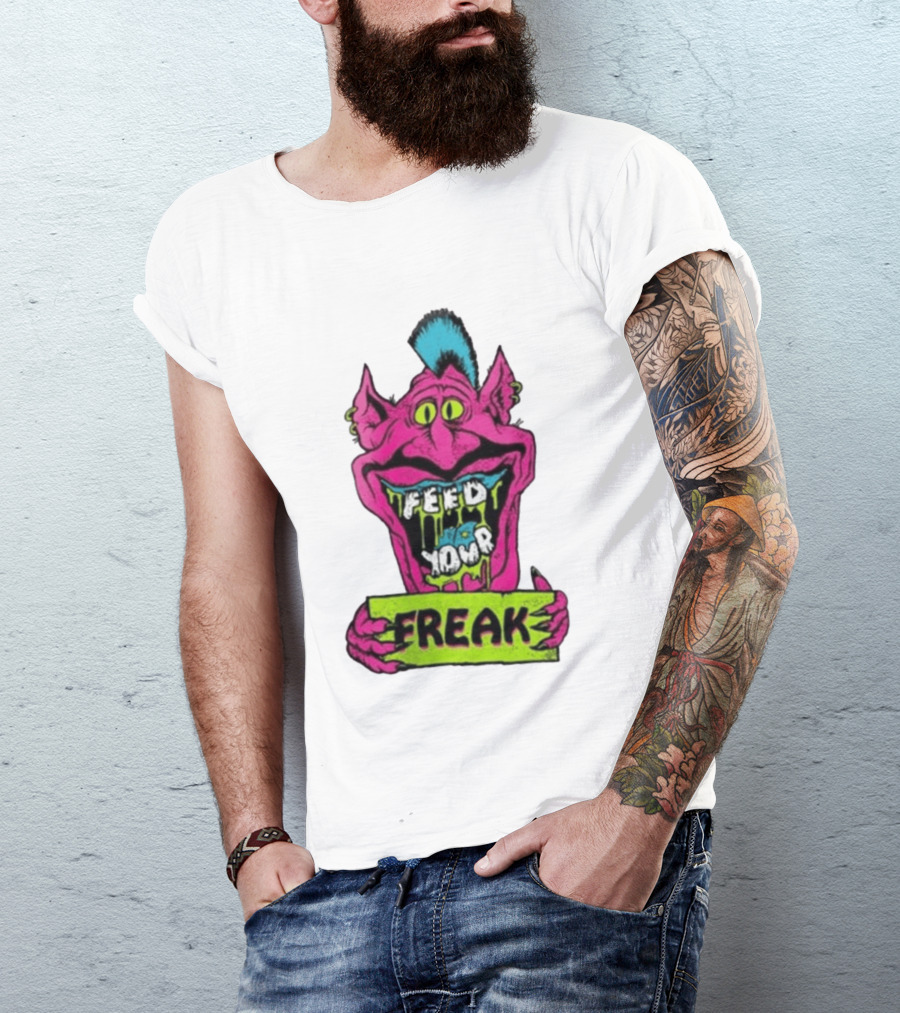 Feed Your Freak Monster Old School Psychedelic Punk T-Shirt