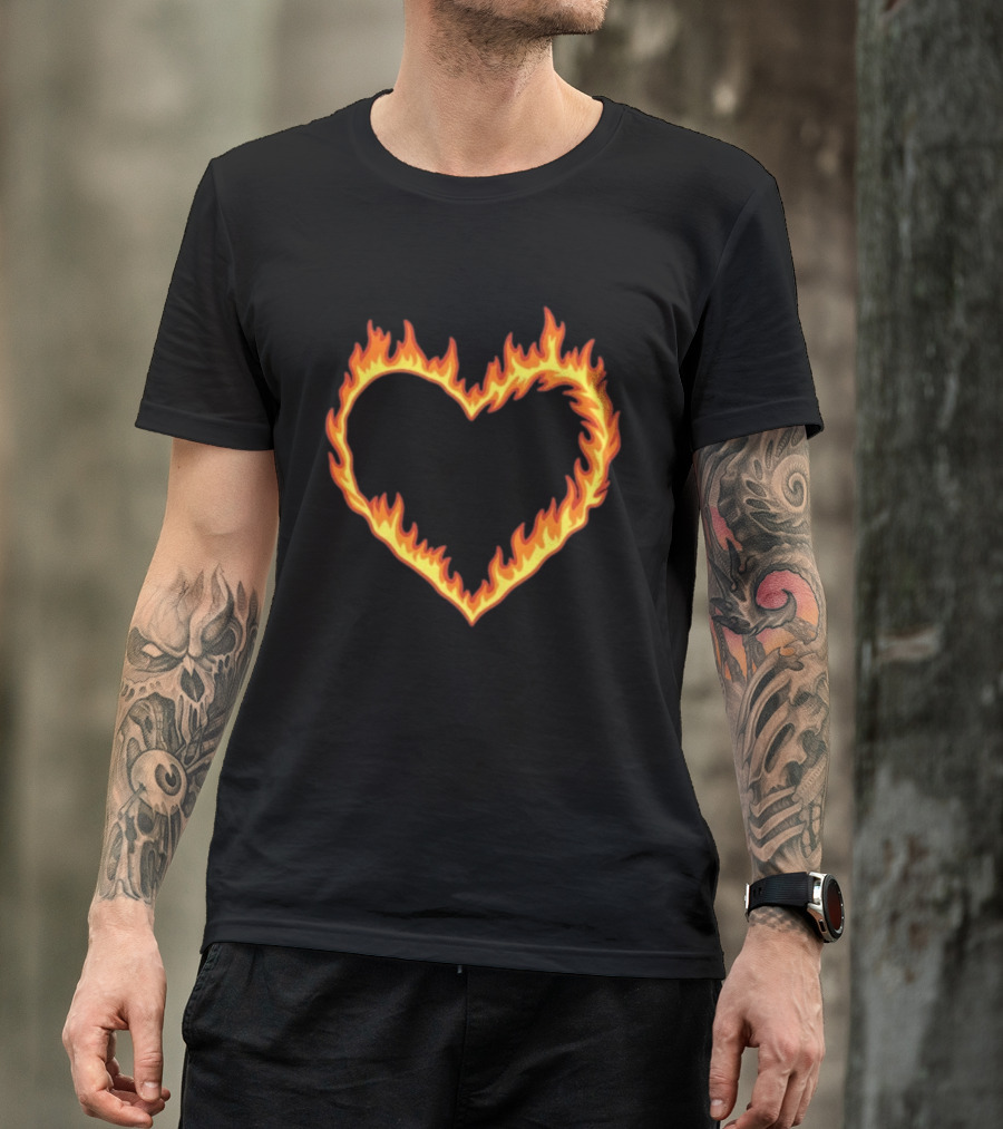 High Potential Morgan Croft Fire Heart Flame T-Shirt