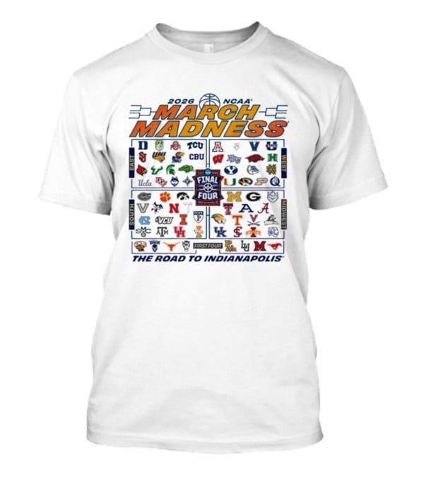 2026 NCAA March Madness Tournament Bracket Journey To Final Four Indianapolis T-Shirt