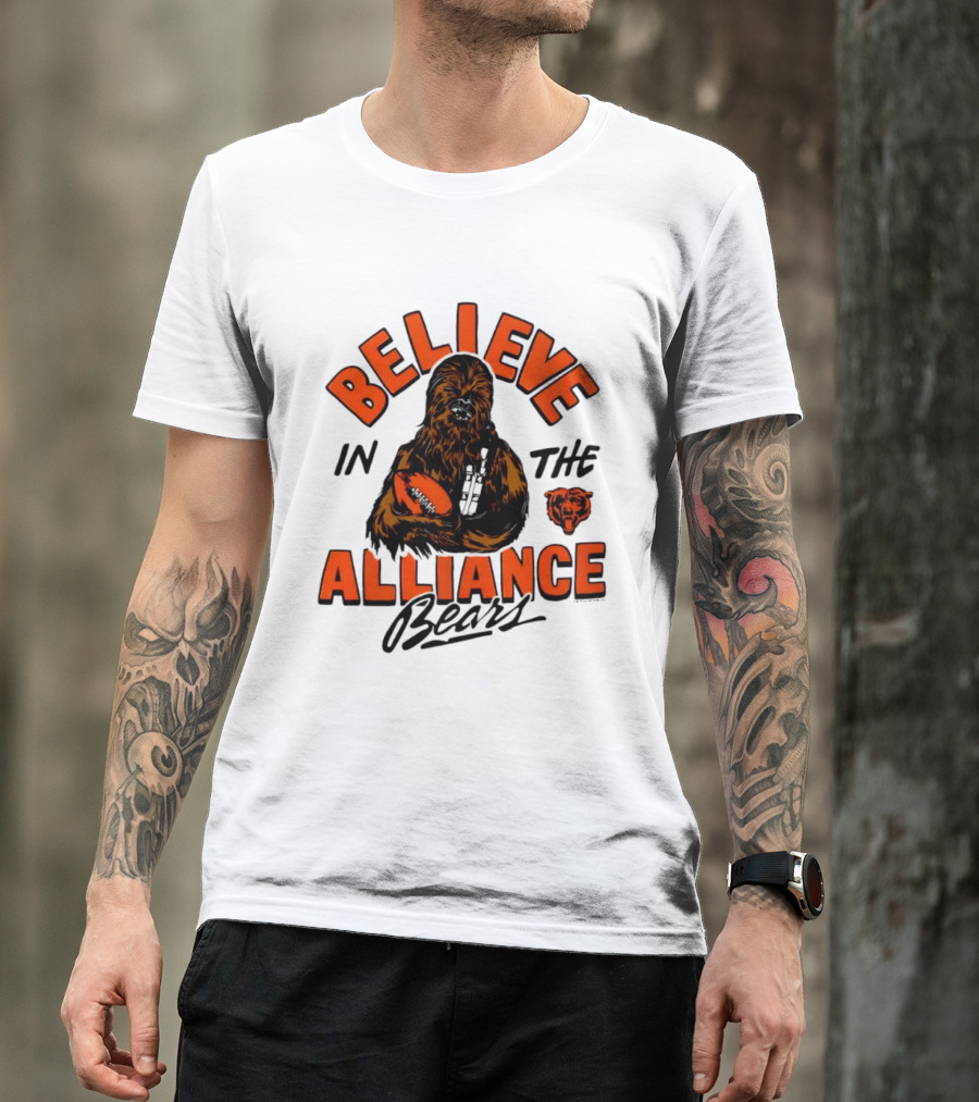 Believe In The Alliance Chicago Bears Star Wars Chewbacca T-Shirt