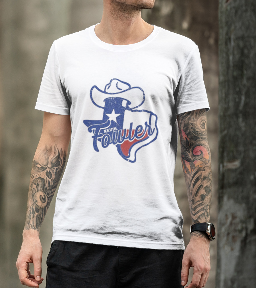 Kevin Fowler Texas Outline Hat Cowboy Star T-Shirt