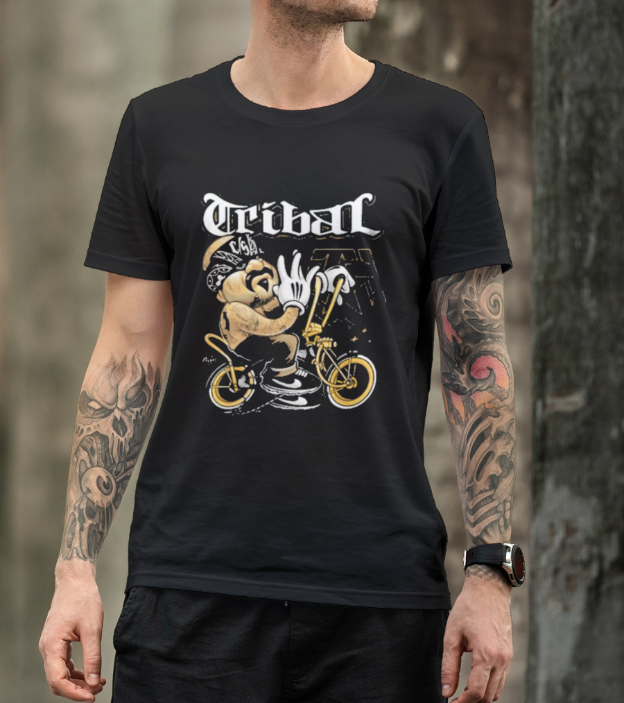 Tribal Origi Bike Character Riding Streetwear T-Shirt