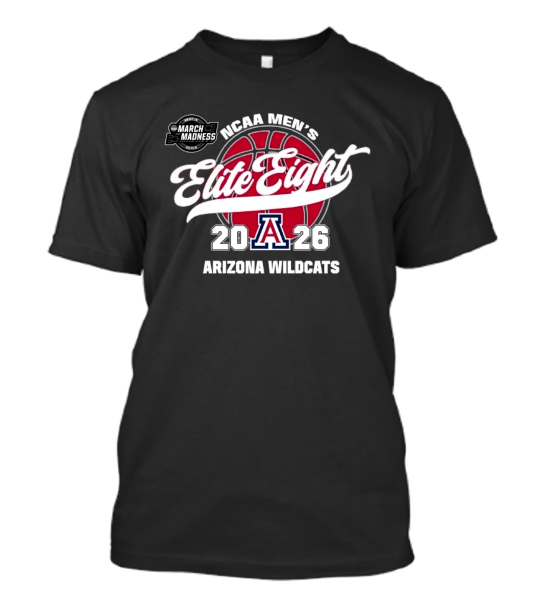 NCAA Men's March Madness Elite Eight 2026 Arizona Wildcats Basketball T-Shirt