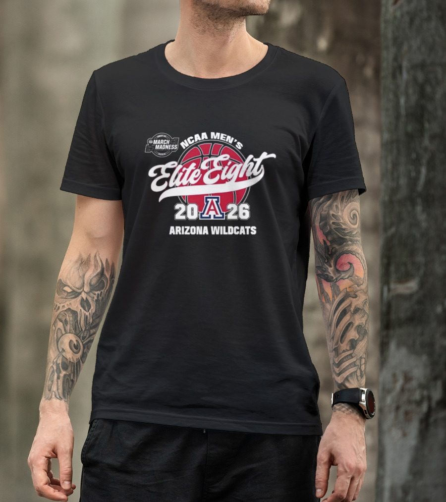NCAA Men's March Madness Elite Eight 2026 Arizona Wildcats Basketball T-Shirt