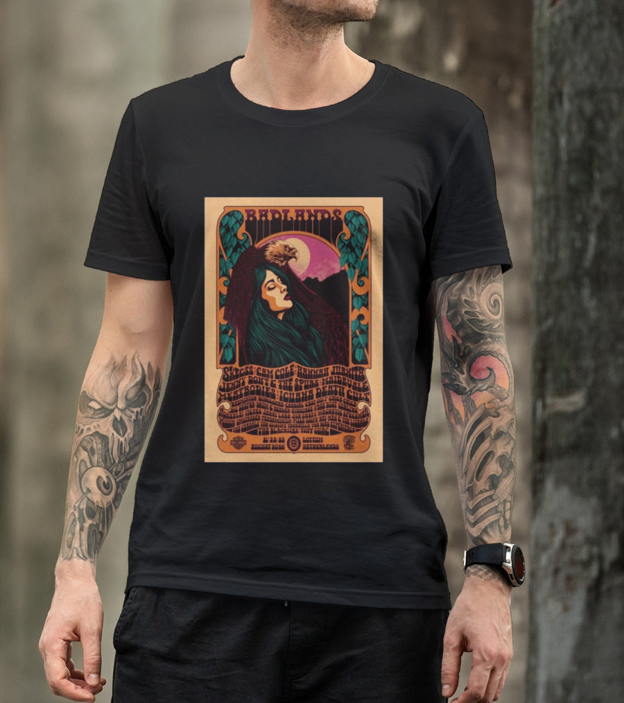 Badlands Festival 2026 Lottum Netherlands Skeegs Cam Cole Hannah Williams Jerry Dovey The Spims Halfbirdie Livid Bodies Chinch Death Cult T-Shirt