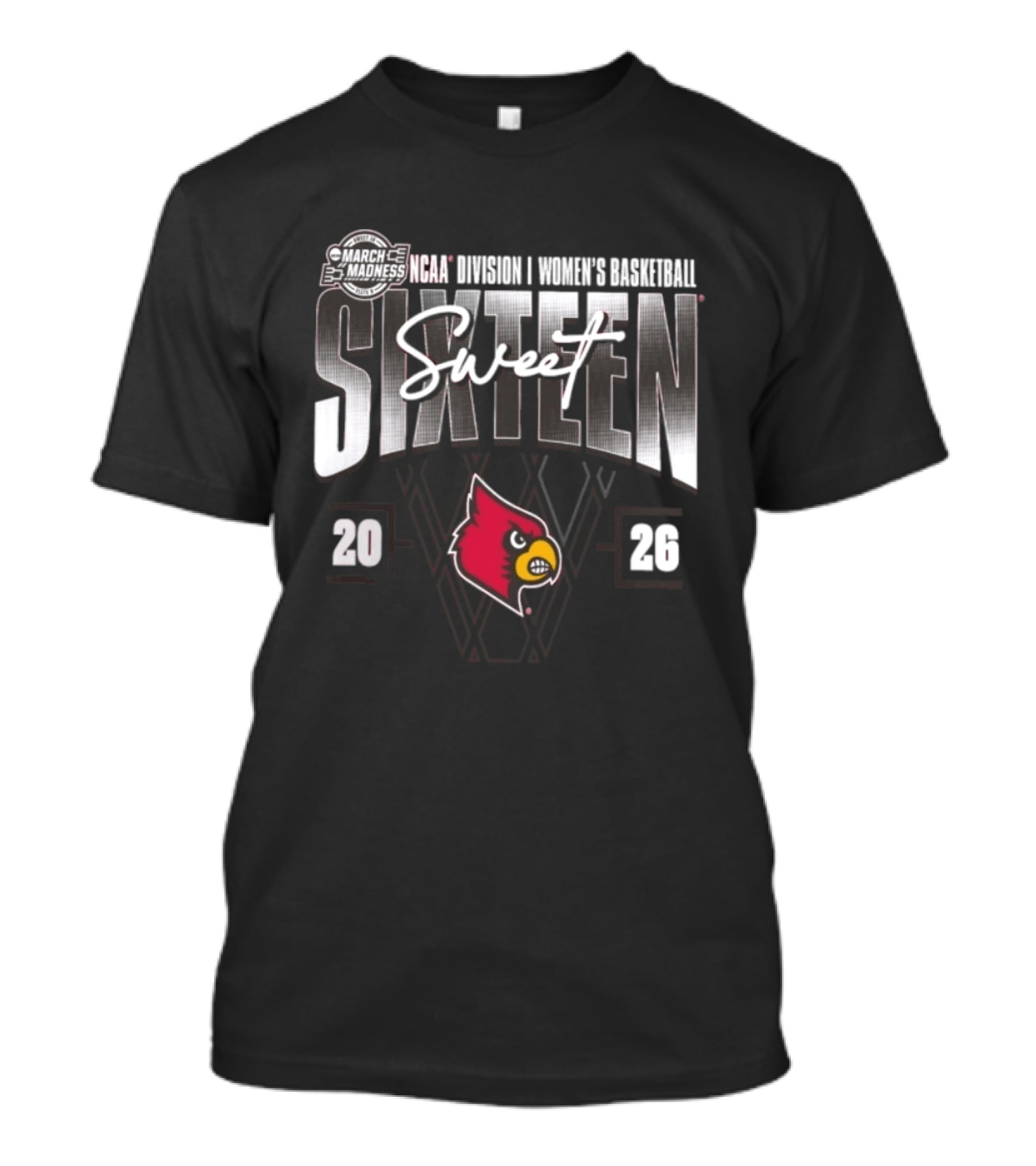 Louisville Cardinals 2026 NCAA Women's Basketball March Madness Sweet Sixteen T-Shirt