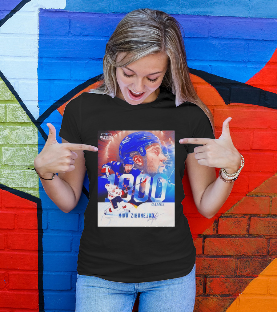 Mika Zibanejad New York Rangers 1000 Games Milestone NHL Career Celebration T-Shirt