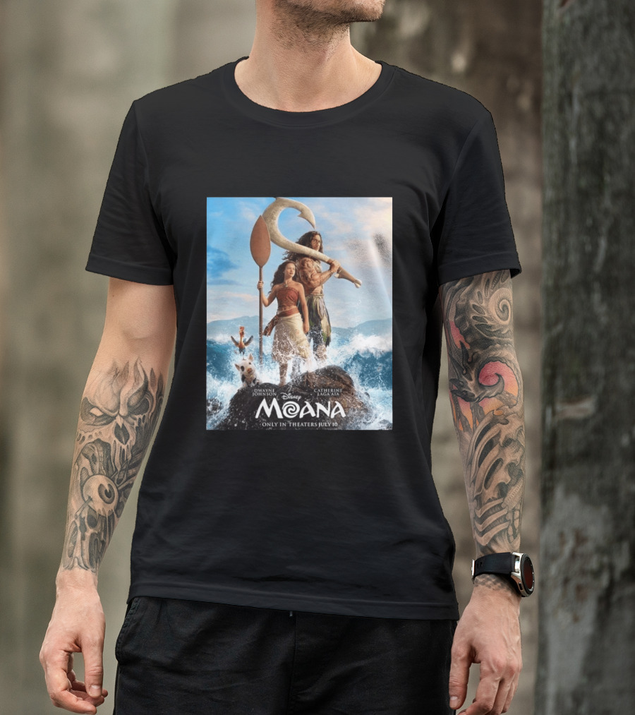 Dwayne Johnson And Catherine Laga'aia In Disney's Moana Live Action July 10 T-Shirt
