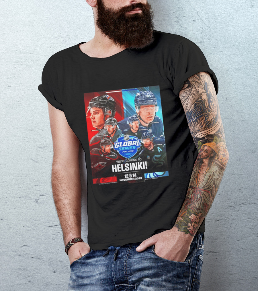 NHL Global Series Finland 2026 Helsinki Carolina Hurricanes Vs Seattle Kraken November 12 14 T-Shirt