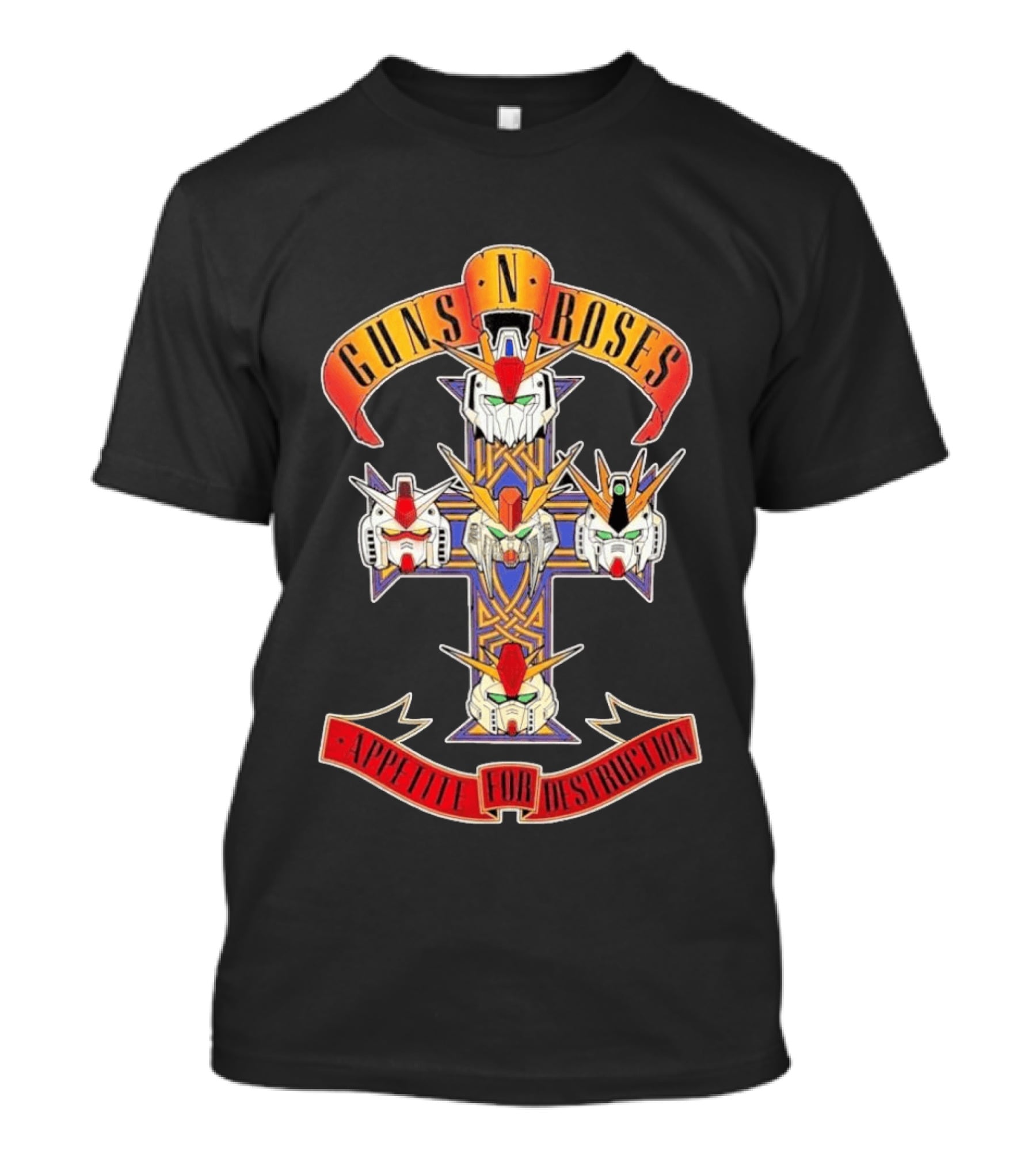 Guns N Roses Gundam Cross Appetite For Destruction T-Shirt